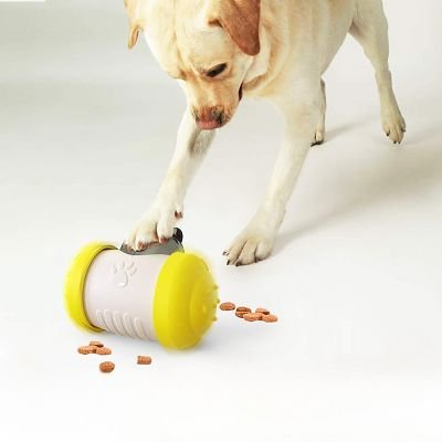 Distributeur de Croquettes pour Chien - BrainChase™ - Jaune - Gamelle et Cie pour Chien