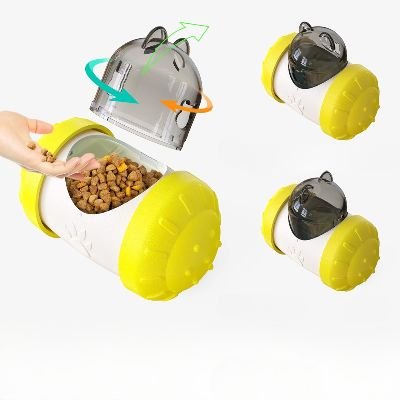 Distributeur de Croquettes pour Chien - BrainChase™ - Jaune - Gamelle et Cie pour Chien