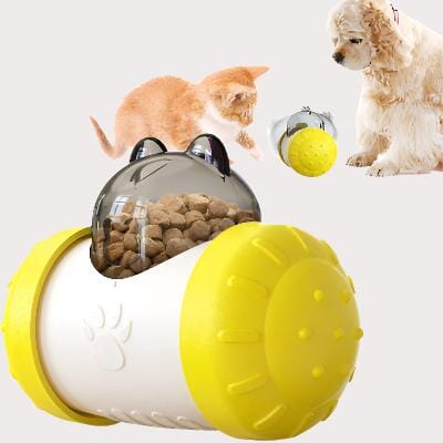 Distributeur de Croquettes pour Chien - BrainChase™ - Jaune - Gamelle et Cie pour Chien