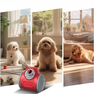 Distributeur de Croquettes pour Chien - BrainChase™ - Rouge - Gamelle et Cie pour Chien