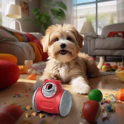 Distributeur de Croquettes pour Chien - BrainChase™ - Rouge - Gamelle et Cie pour Chien