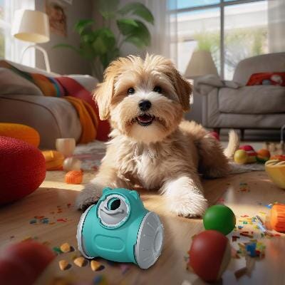 Distributeur de Croquettes pour Chien - BrainChase™ - Turquoise - Gamelle et Cie pour Chien