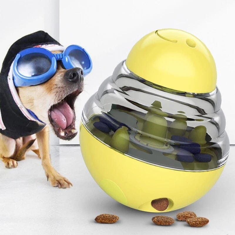 Distributeur de Croquettes pour Chien - SlowFeederDog™ - Jaune - Gamelle et Cie pour Chien