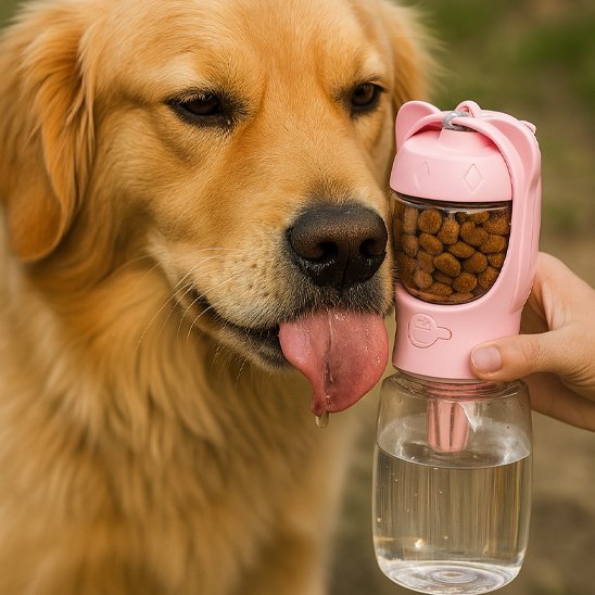 Gourde pour chien | 2 - en - 1 Compact - Gamelle et Cie pour Chien