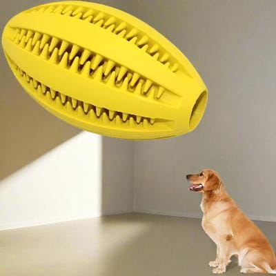 Jouet Interactif pour Chien - ChewBounceBall™ - Jaune - Gamelle et Cie pour Chien