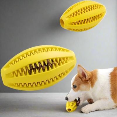 Jouet Interactif pour Chien - ChewBounceBall™ - Jaune - Gamelle et Cie pour Chien