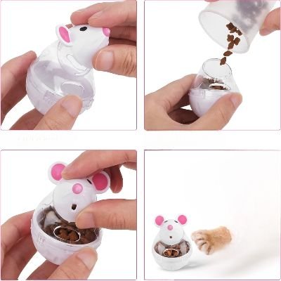 Jouet Interactif pour Chien - FeedBall™ - Souris Blanche - Gamelle et Cie pour Chien