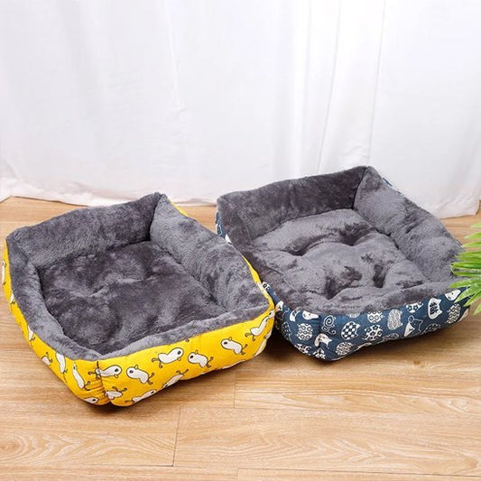Deux panier pour Chien motifs animaux jaune et bleu - ComfortPlus - Gamelle et Cie pour chien