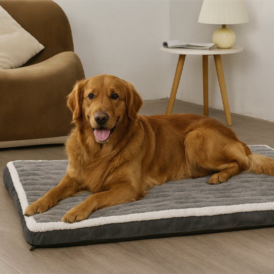 Chien sur lit pour chien en gris - Comfort Plus - Gamelle et Cie pour chien
