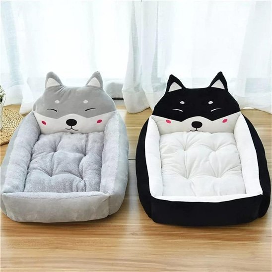Deux Panier chien gris et noir - Confort Élégant - Gamelle et Cie pour Chien