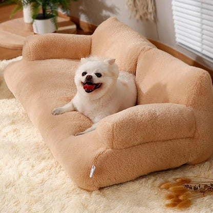 Chien couché dans panier pour chien brun - Ultra - Confort - Gamelle et Cie pour Chien
