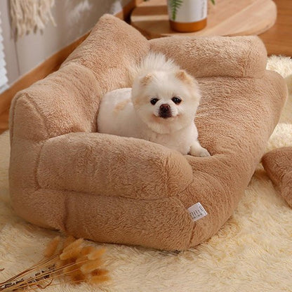Chien couché dans panier pour chien brun - Ultra - Confort - Gamelle et Cie pour Chien