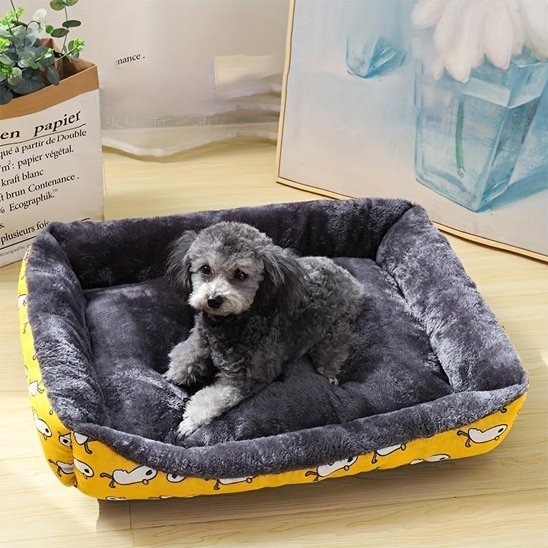 Panier pour Chien motifs animaux jaune - ComfortPlus - Gamelle et Cie pour chien
