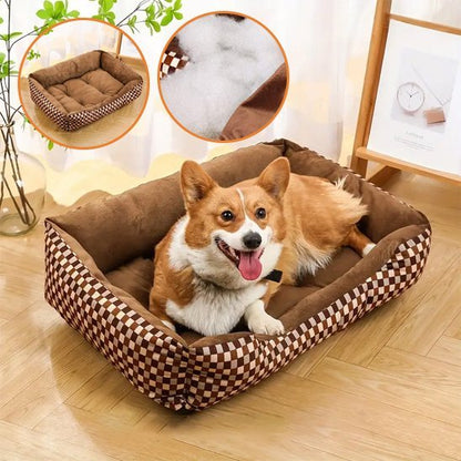 Chien dans Panier pour chien couleur plaid - Ultra - Douillet - Gamelle et Cie pour Chien