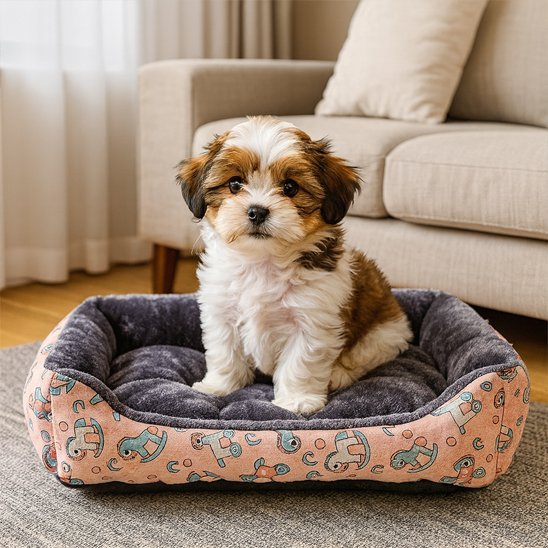 Panier pour Chien motifs animaux rose - ComfortPlus - Gamelle et Cie pour chien