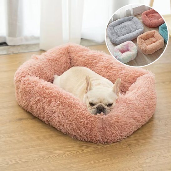 Chien couché dans Panier pour chien rose - ErgoComfort - Gamelle et Cie pour Chien